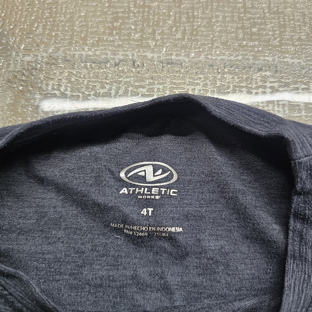Athletic Works Boys 4T Long Sleeve Shirt Football Graphic NEVER BACK DOWN Tee - Picture 4 of 7
